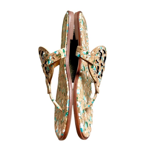 Tory Burch Miller Welt Confetti Cork Sandals Sz 10 - Picture 3 of 7